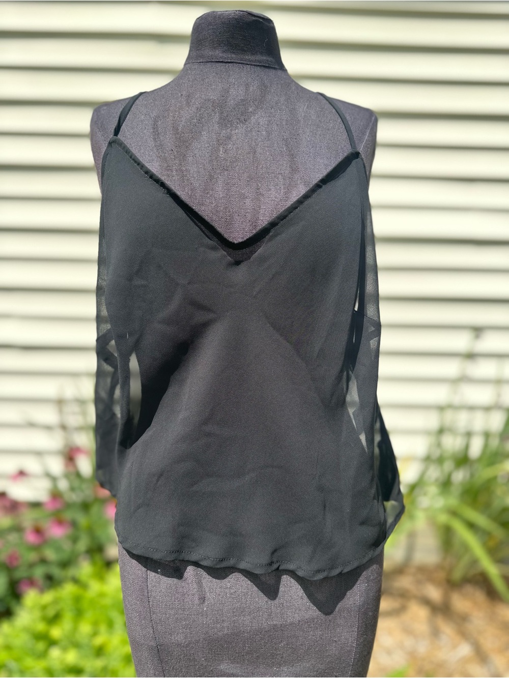 Sheer Black Spaghetti Strap Camisole